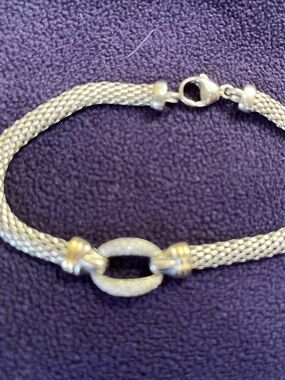 Sterling Silver Bracelet with gold accents